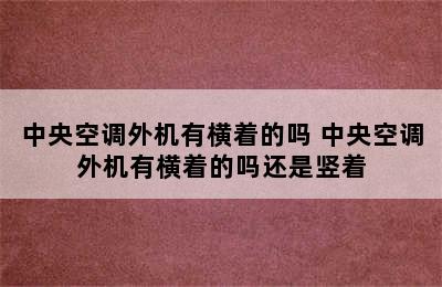 中央空调外机有横着的吗 中央空调外机有横着的吗还是竖着